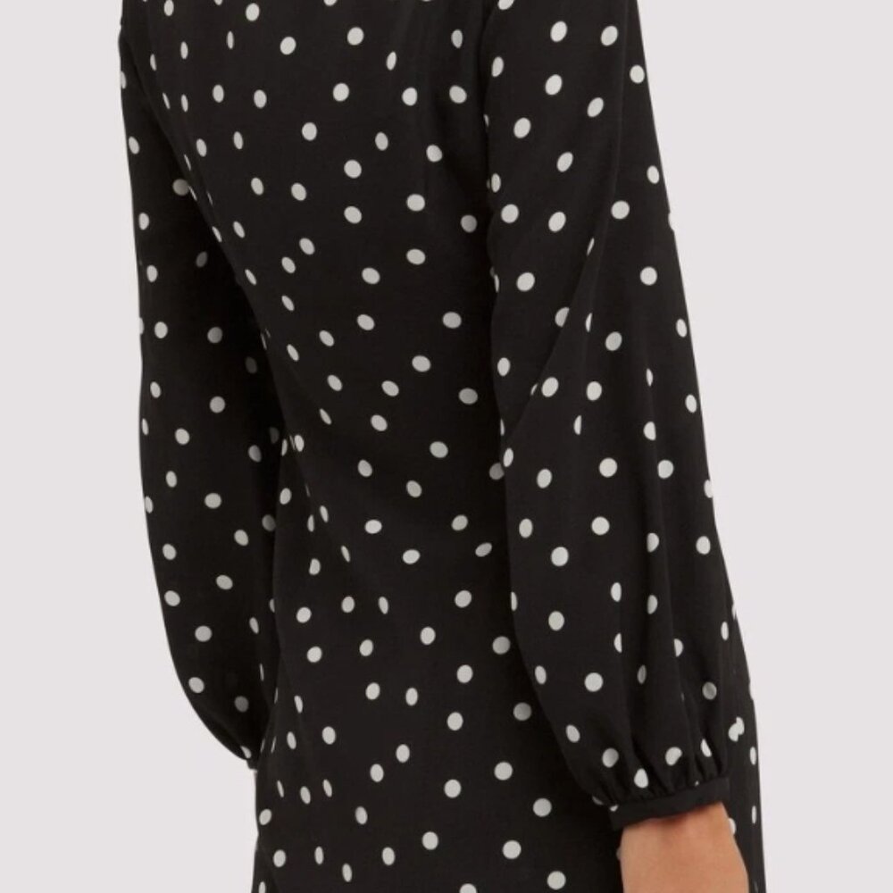 Intermix 100% Silk Long Sleeve April Polka Dot Dress XS $325 - Picture 4 of 14